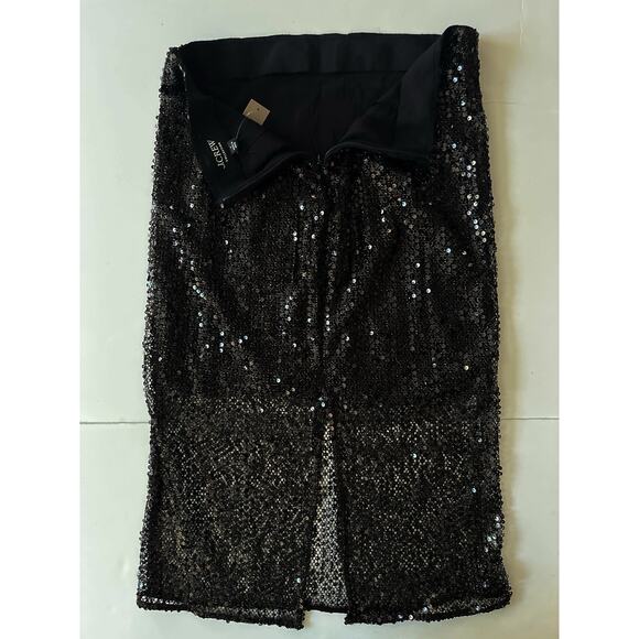J Crew Collection Sequin Sheer Midi Skirt Women 4 Black Whimsigoth Disco Coquet - Picture 8 of 8
